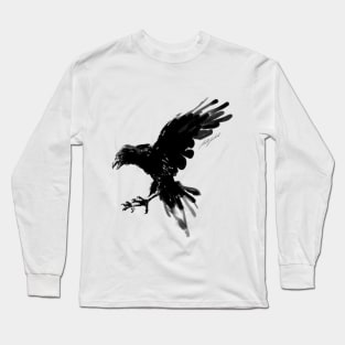 Handpainted Crow Long Sleeve T-Shirt